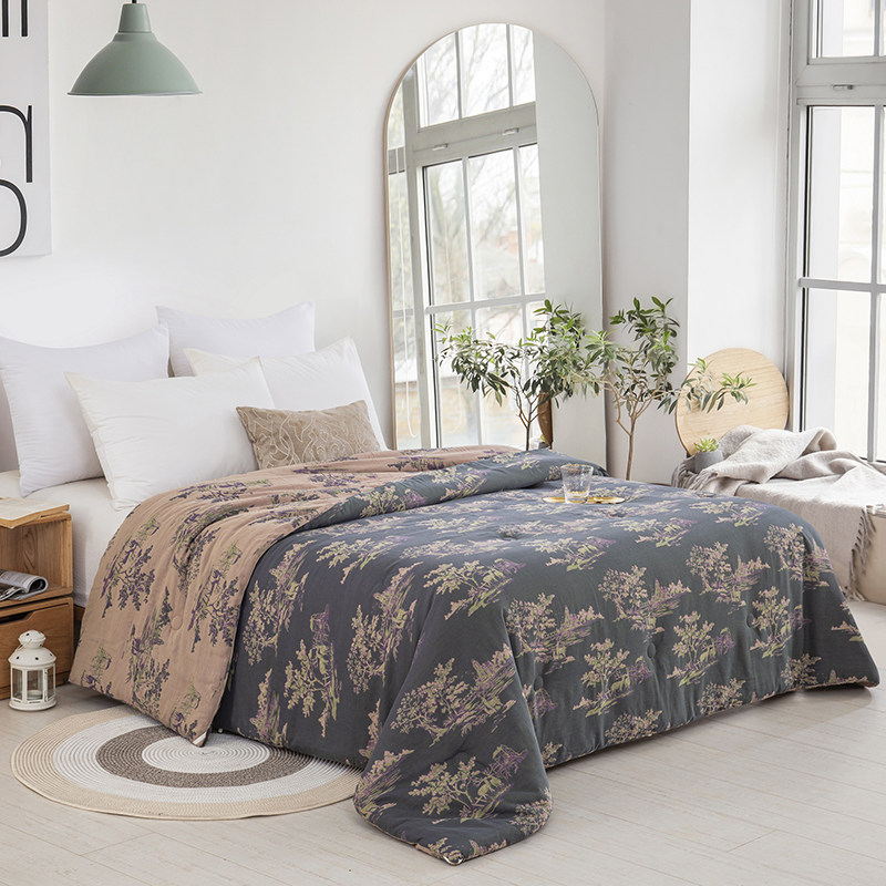 A类母婴级e全棉双层纱春秋被大豆被褥冬被色织提花被芯可水洗,床上用品,棉花被,淘宝优惠券,粉丝福利购,淘宝优惠卷