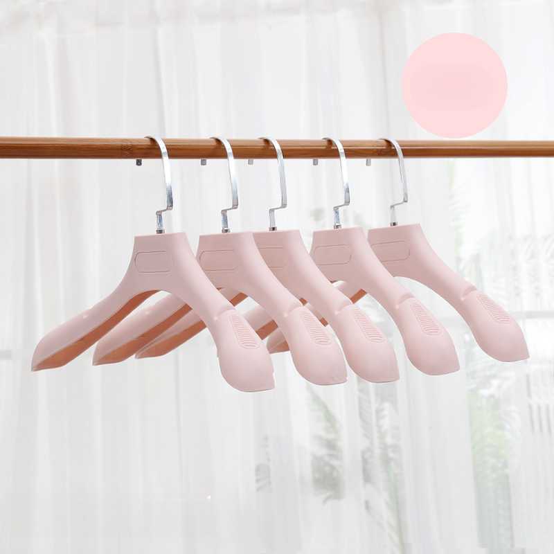 欧粉色宽肩无痕磨砂塑料衣架衣撑子裤架家用成人西装服装店大衣挂