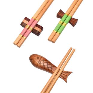 5色印花筷子商用 筷子竹筷子国潮风一人一色分餐筷子家用5双装