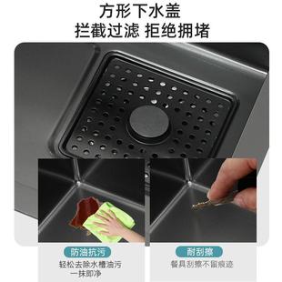 厨房飞雨瀑布水槽大单槽台下盆加厚304不锈钢洗菜盆家用洗碗水池