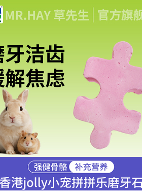 Jolly祖莉拼拼磨牙石洁齿固齿兔子龙猫豚鼠仓鼠荷兰猪磨牙玩具