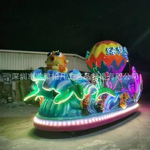 供应大型巡游花车玻璃钢彩船LED发光户外载人表演节日庆典夜游