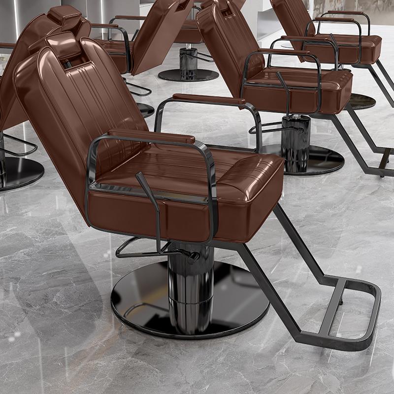 新可放倒发廊专用剪发椅可旋转升降烫染理髲椅子不锈钢美发店座椅
