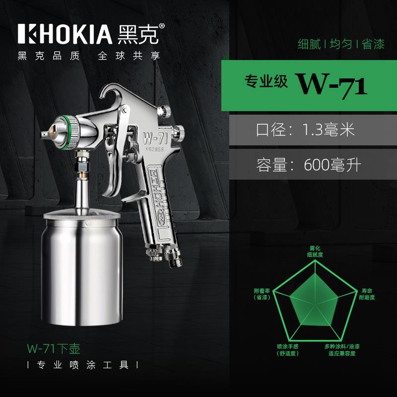 黑克喷漆枪W-71气动喷漆枪上壶油漆涂料乳胶漆油漆喷枪汽车喷漆枪