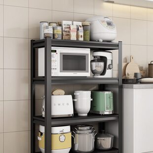 厨房置物架落地多层微波炉烤箱炒锅收纳架家用货架储物架铁架子