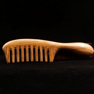 大齿宽齿烫发梳有柄家用按摩梳防脱发绿檀木梳送妈妈常州梳篦礼盒