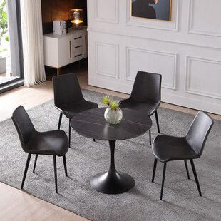 极简岩板洽谈桌现代简约售楼处接待桌椅组合休闲阳台小桌椅圆桌子