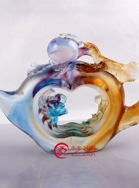 琉璃平安壶摆件创意家居饰品商务礼品送领导同事乔迁结婚的礼物