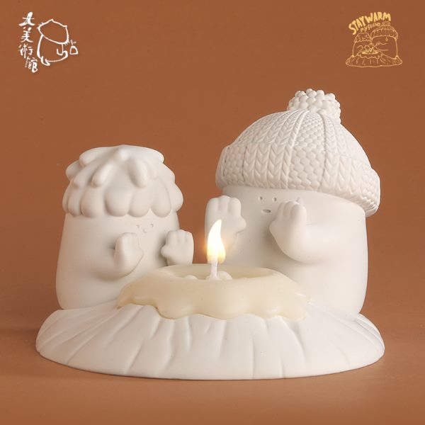 大美术馆 小雪人香薰蜡烛台礼盒高级香氛摆件生日礼物送男生女生