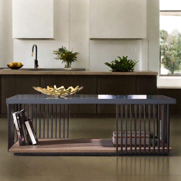 创意简约茶几长方形双层现代茶桌铁艺小户型极简线条桌子客厅整装