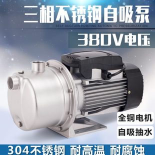 抽水机三相380V工业高扬程增压泵耐高温循环泵不锈钢220V自吸泵