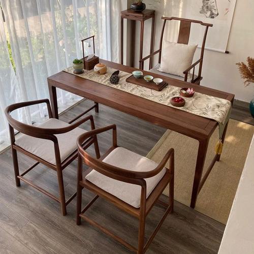 新中式胡桃木阳台茶桌2024新款小型高端家用客厅实木功夫泡茶喝茶