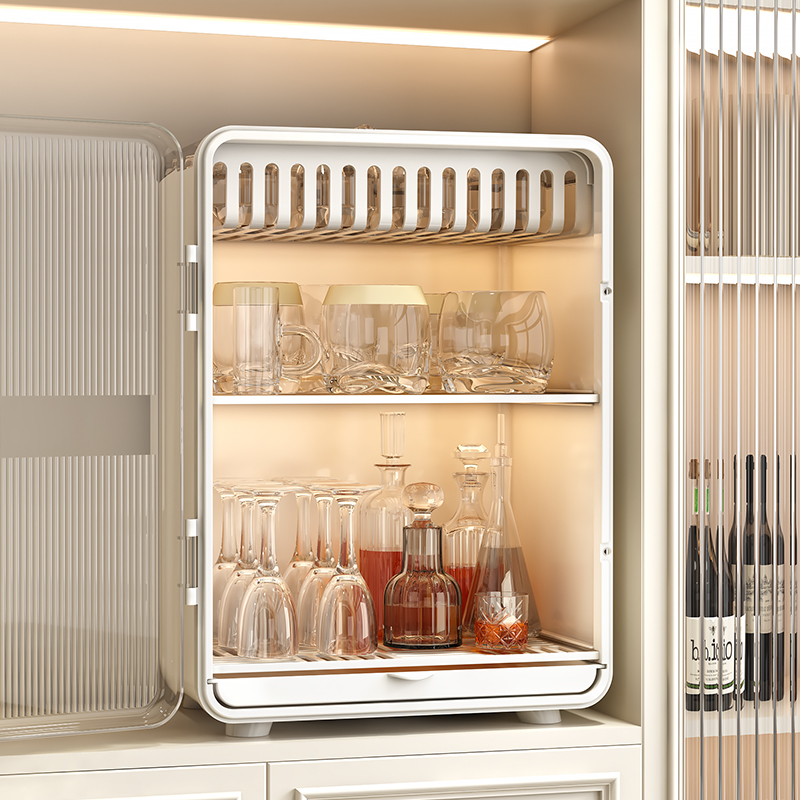 桌面收纳盒杯子收纳柜茶具展示柜子厨房水杯置P物架杯架餐具储物