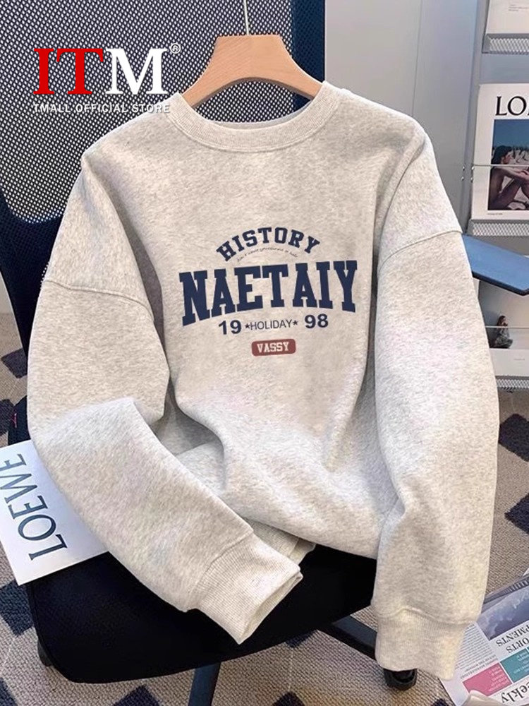 高端美式圆领卫衣男士2025新款秋冬季字母印花宽松外套上衣服男款,男装,卫衣,淘宝优惠券,粉丝福利购,淘宝优惠卷