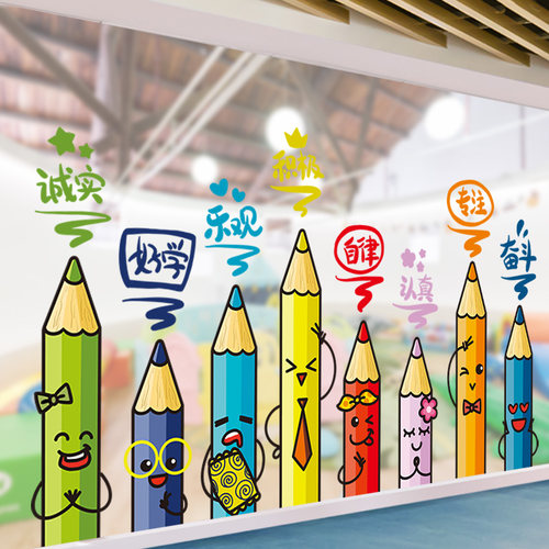 幼儿园教室玻璃贴纸门贴环创材料贴画托管班墙面班级环境布置装饰