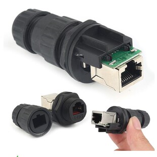 式 面板螺纹固定安装 母端输出RJ45网络网线防水接头 M19前装 RG45