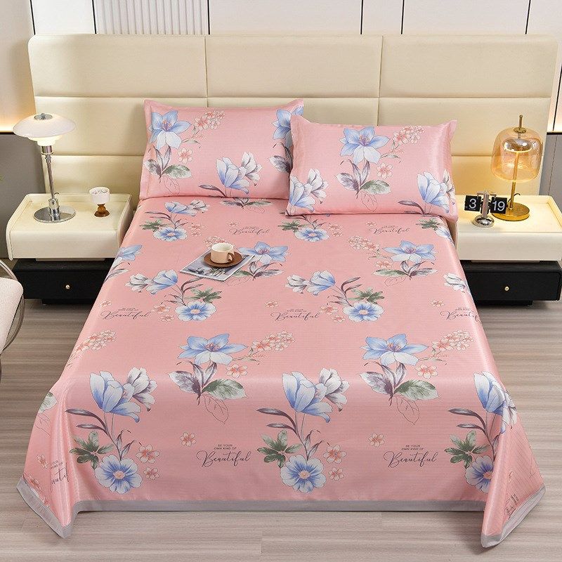 凉席冰丝席三件夏季机洗斜纹提花冰丝凉席学生宿舍凉席两件