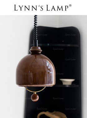 Lynn立意 中古侘寂风餐厅吊灯 玻璃吧台茶室intge餐桌复古灯