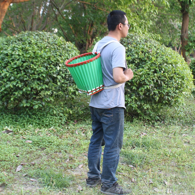 塑料背篓肩买菜手工农用采蘑菇家用藤编竹编背篼大号云贵川背筐