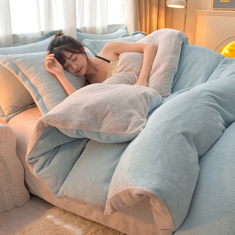 保暖床品四件珊瑚法兰绒床笠被罩单人秋冬季,床上用品,床品套件/四件套/多件套,淘宝优惠券,粉丝福利购,淘宝优惠卷