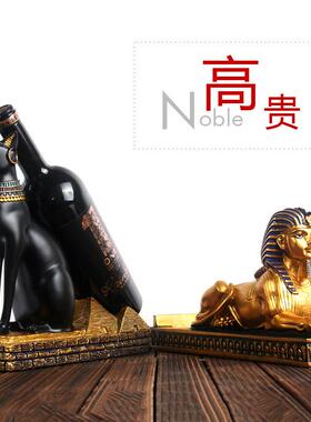 阿努比斯神猫神人面狮身埃及酒架红酒座古工艺礼品摆饰家居摆饰