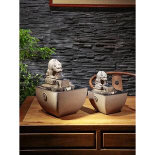 中式客厅流水装饰办公室桌面景观喷泉小循环水装饰财富水系景观