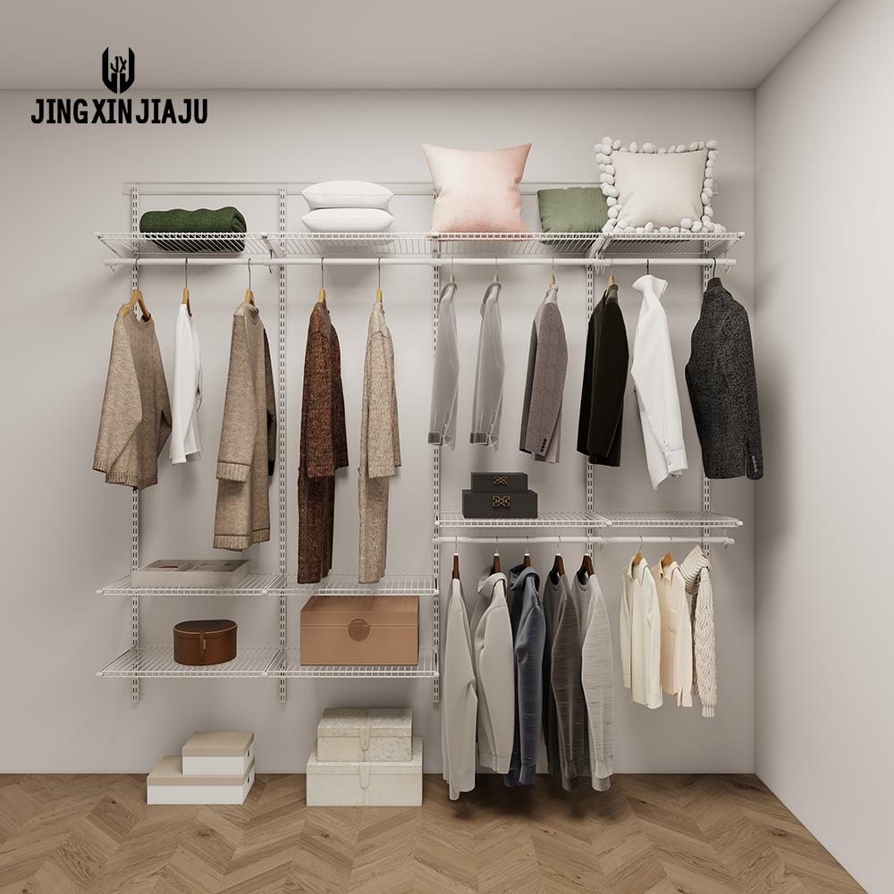 菁芯家居家用卧室框架金属衣柜壁挂钢架结构整体储物间2.4米套餐