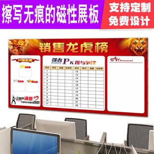 定制企业文化墙磁性软白板业绩展示板龙虎榜pk墙车间看板白板墙贴