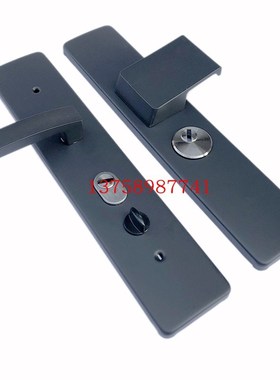 防盗门把手深灰色卡门拉手大门入户家用锁具单活大耳朵通用型