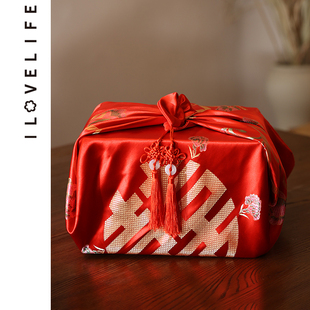 婚礼红包袱皮结婚一对大号陪嫁嫁妆订婚包裹布婚庆用品大全包袱布