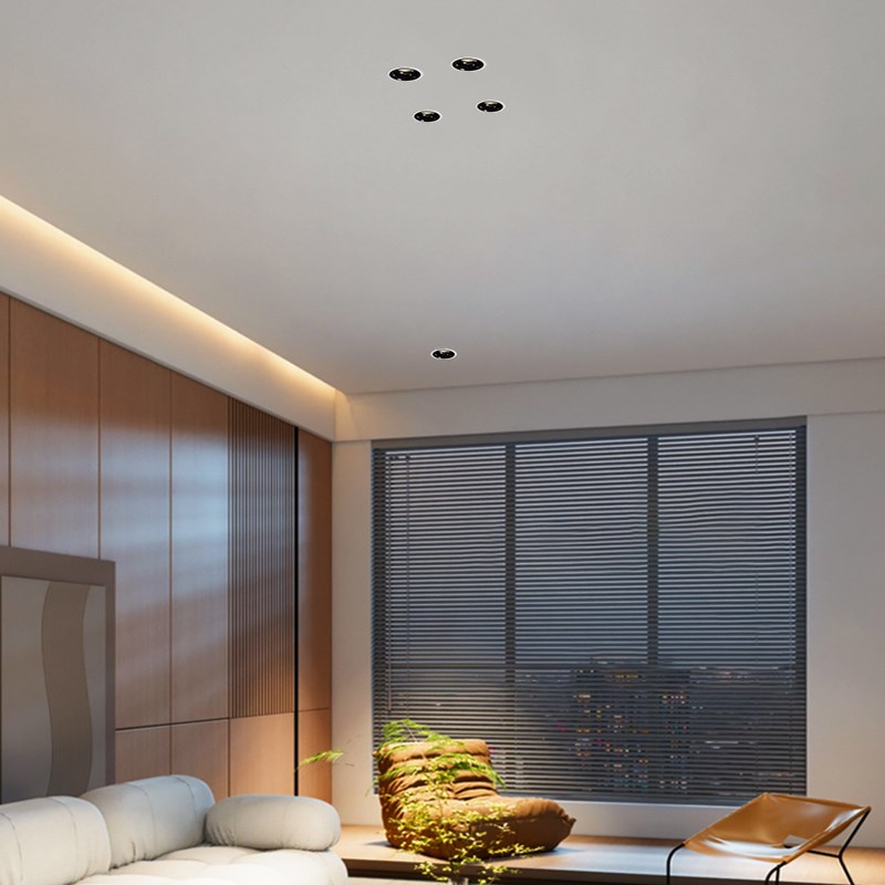 led无主灯照明超薄筒灯深藏防眩光窄边框家用过道嵌入式吸顶孔灯