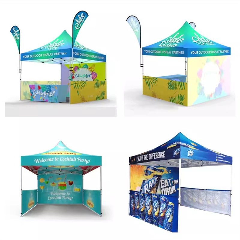 户外四脚摆摊帐篷广告帐篷定制logo遮阳棚印字展业活动宣传伞订做