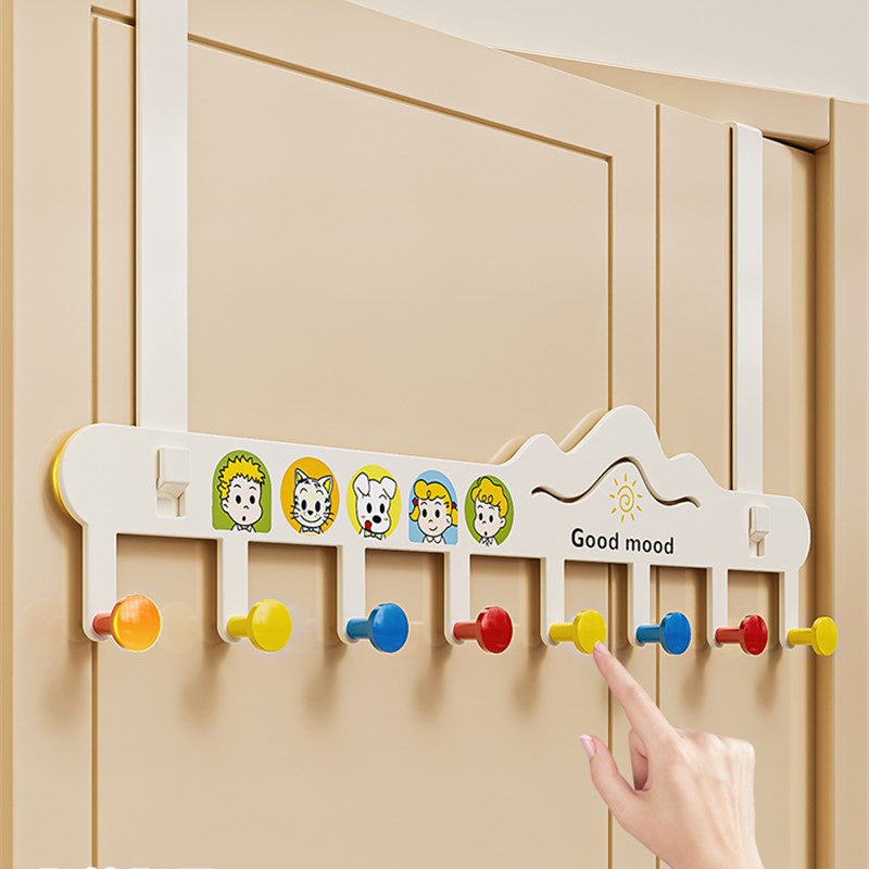 多巴胺门后挂钩挂衣架免打孔卧室衣服挂架壁挂门背式收纳置物架