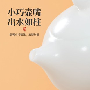 润白西施壶 钰铨龙门 德化冰种玉瓷素烧纯手工泡茶壶家用单壶