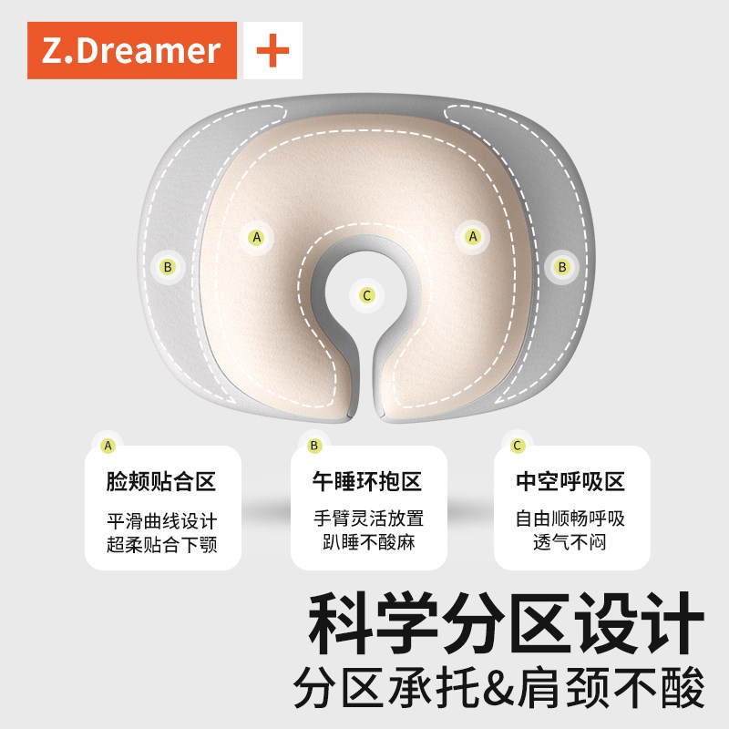知梦人午睡枕办公室工位午觉趴趴枕夜班睡觉神器可拆洗夏天趴睡枕
