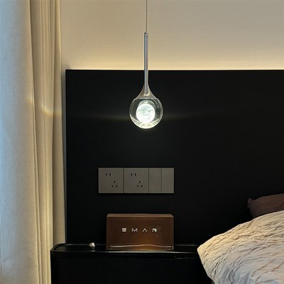 小月球灯床头吊灯北欧卧室床头灯氛围法式意式房间柜子吊线创意灯