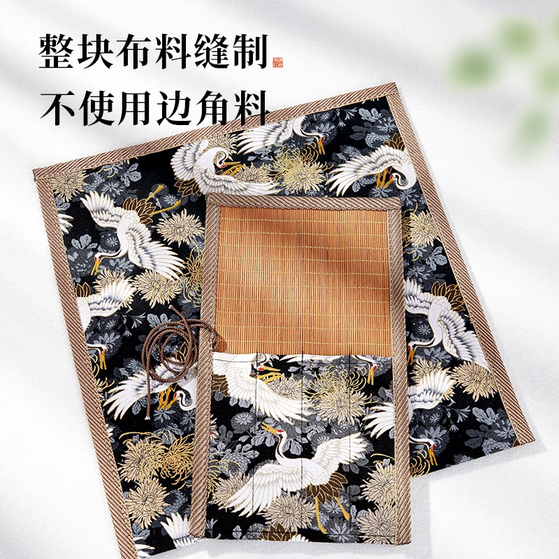梅林笔庄毛笔笔帘书法毛笔卷竹笔帘国画毛笔袋卷笔帘学生笔袋便携