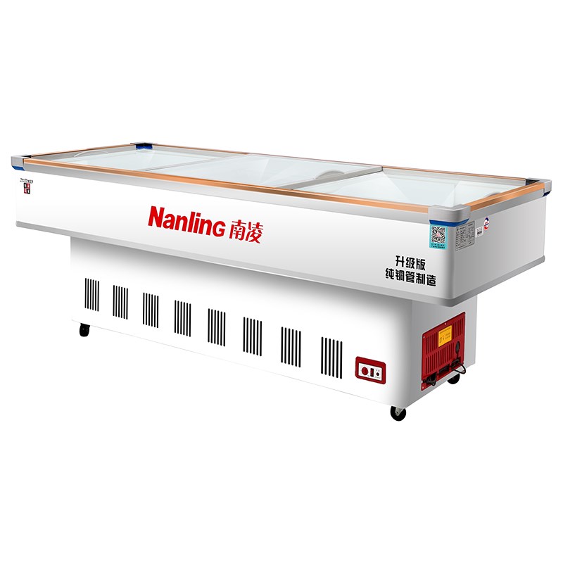 南凌卧式海鲜柜铜管烧烤冰柜商用冰箱麻辣烫展示柜冷藏冷柜冷冻柜