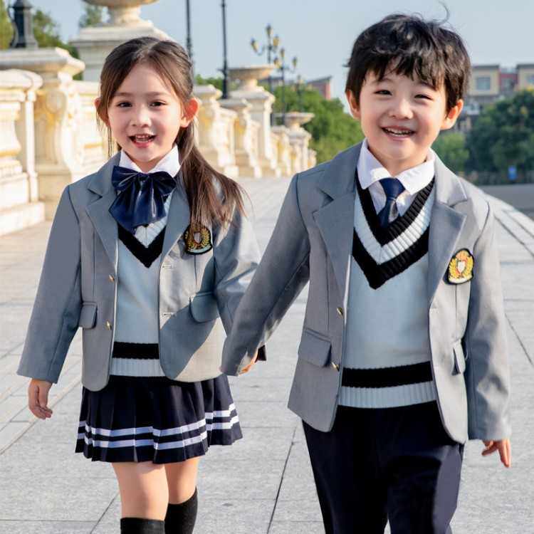 西装班服小学生校服男女童三件套装春秋冬季英伦学院风幼儿园园服