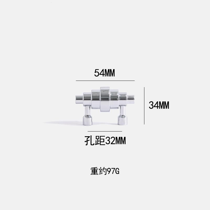 INDOORS不止黄铜包豪斯风柜门把手银色衣柜门鞋柜抽屉个性小拉手