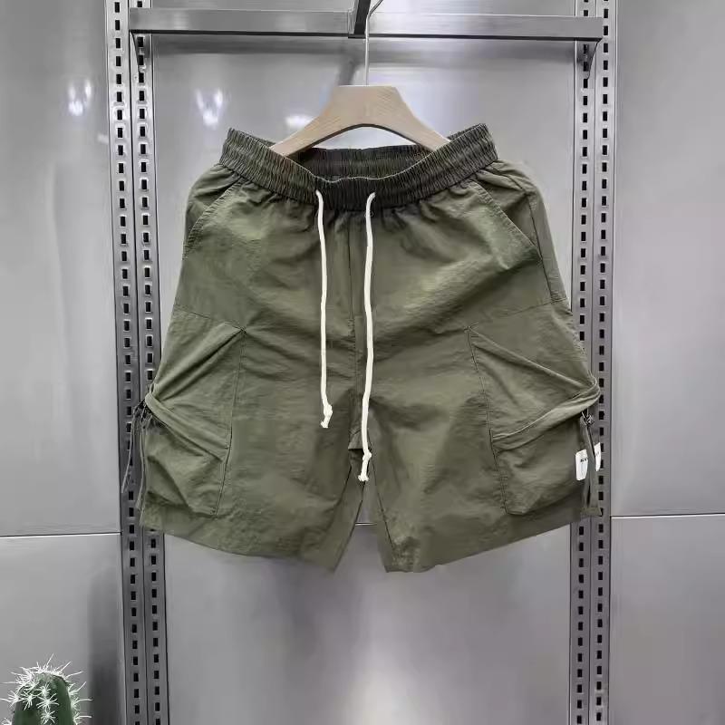 冰丝速干短裤男夏季薄款透气运动裤宽松大码休闲五分裤男款中裤子