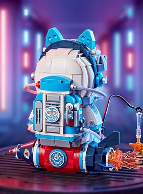 俐玩节OZe积木 兔子宇航员国潮益智智具拼装小颗粒积木兔年春L礼