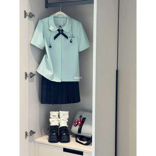 花铃太太泰式校服套装学院风jk制服衬衫夏上衣短袖女毕业照穿搭
