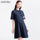领小个子A字裙夏款 孕妇哺乳连衣裙2024夏季 休闲显瘦衬衫 时尚 新款
