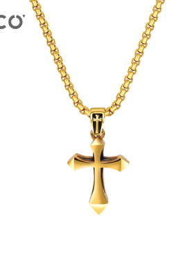 CCO立体十字架项链男轻奢小众简约配饰潮流百搭高级感男生锁骨链