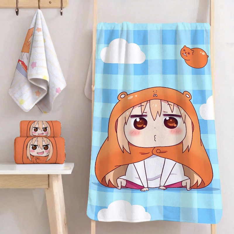 干物妹小埋超细纤维卡通浴巾吸水浴巾儿童洗澡巾沙滩大毛巾裹巾