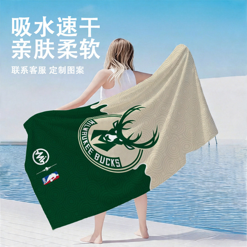 儿童吸水纯棉洗澡浴巾新款nba球星家用高质量裹巾游泳速干成人
