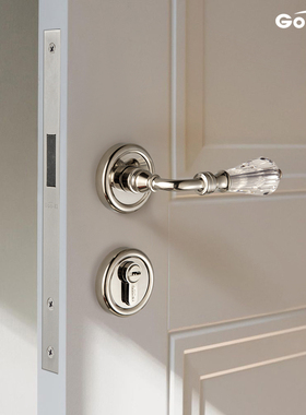 格奥琦光与影的孩子欧式室内水晶门把手卧室木门黄铜门锁把手