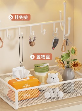 口罩收纳盒玄关钥匙收纳摆件挂架桌面进门入户门鞋柜上简易置物架