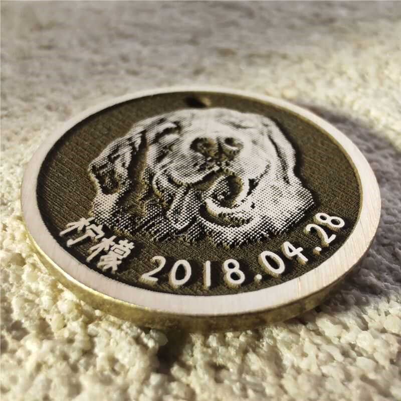 深雕刻字定制照片防走丢宠物猫狗牌人像留纪念礼物用品钥匙扣吊坠